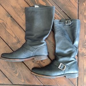 Frye Black Engineer Boots Mid Calf Size 10